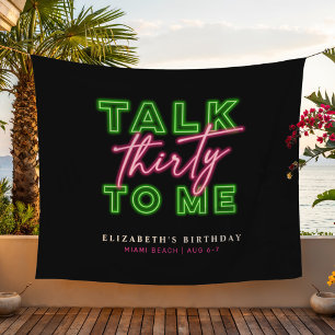 Tenture Parlez Trente Pour Moi Sale 30 Neon Vert & Rose