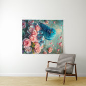 Tenture Parrot bleu et bébés (En situation (horizontale))