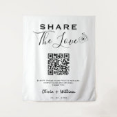 Tenture Partager L'Amour Moderne QR Code Mariage Contexte (Devant)