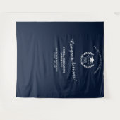 Tenture Parti de graduation Marine Blue Laurel Wreath Back (Devant (Horizontal))