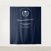 Tenture Parti de graduation Marine Blue Laurel Wreath Back (Devant)