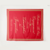 Tenture Partie d'engagement Chic PhotoBooth Red Gold fond (Devant (Horizontal))