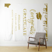 Tenture Parties scintillant blanche et or - Arrière-plan p (En situation (horizontale))