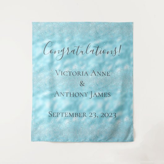 Tenture Parties scintillant Blue Crystals Mariage élégant (Devant)