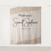 Tenture Parties scintillant Champagne Brush Sweet 16 fond  (Devant)