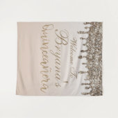 Tenture Parties scintillant Champagne Gold Drift Quinceañe (Devant (Horizontal))