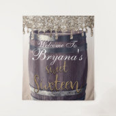 Tenture Parties scintillant Champagne Gold Drip Rustic Gla (Devant)