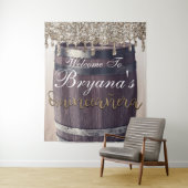Tenture Parties scintillant Champagne Gold Drip Rustic Qui (En situation)