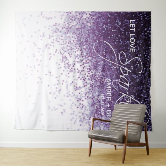 Tenture Parties scintillant Confetti Mariage en toile de f (En situation (horizontale))