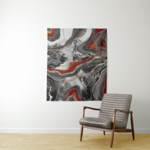 Tenture Parties scintillant d'agate de marbre liquide Glam