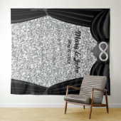 Tenture Parties scintillant d'argent Diamant Infinie Ridea (En situation (horizontale))