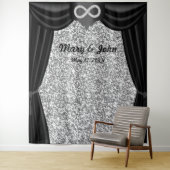 Tenture Parties scintillant d'argent Diamant Infinie Ridea (En situation)