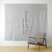 Tenture parties scintillant d'argent ombre mariage en toil (En situation (horizontale))