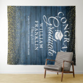 Tenture Parties scintillant d'or en bois bleu - Arrière-pl (En situation (horizontale))