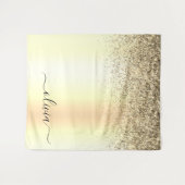 Tenture Parties scintillant d'or Monogramme métallique Nom (Devant (Horizontal))