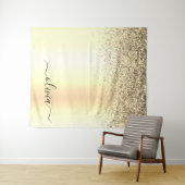 Tenture Parties scintillant d'or Monogramme métallique Nom (En situation (horizontale))