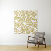 Tenture Parties scintillant d'or motif feuille abstrait (En situation (horizontale))
