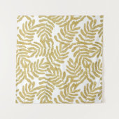 Tenture Parties scintillant d'or motif feuille abstrait (Devant)