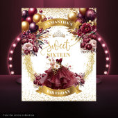 Tenture Parties scintillant d'or Sweet 16 fond Fleurs Bour