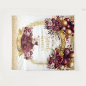 Tenture Parties scintillant d'or Sweet 16 fond Fleurs Bour (Devant (Horizontal))