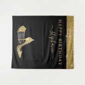 Tenture Parties scintillant d'or talons hauts Anniversaire (Devant (Horizontal))
