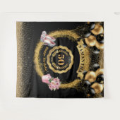 Tenture Parties scintillant dorée rose talons hauts 50e Dé (Devant (Horizontal))