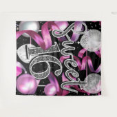 Tenture Parties scintillant en argent rose doux 16 Partie  (Devant (Horizontal))