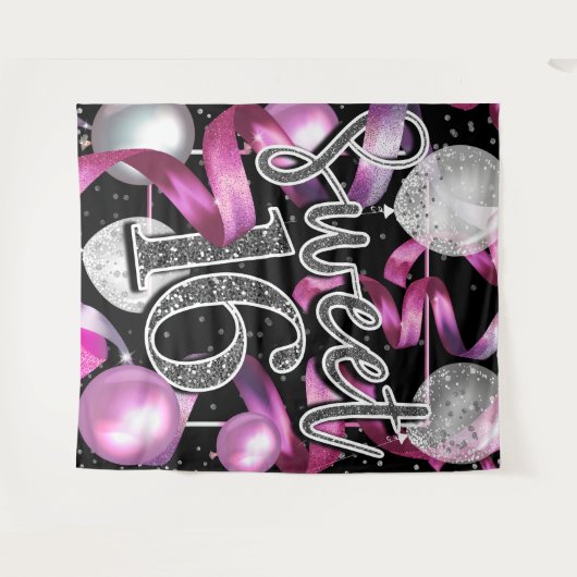 Tenture Parties scintillant en argent rose doux 16 Partie (Devant (Horizontal))