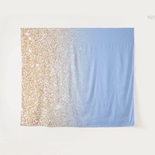 Tenture Parties scintillant en or bleu Fille Ombre fond ph (Devant (Horizontal))