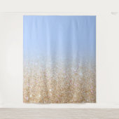 Tenture Parties scintillant en or bleu Fille Ombre fond ph (Devant)