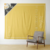 Tenture Parties scintillant noire florale & moutarde jaune (En situation (horizontale))