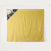 Tenture Parties scintillant noire florale & moutarde jaune (Devant (Horizontal))