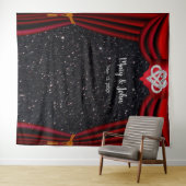 Tenture Parties scintillant noire Infinity Coeur Rideau ro (En situation (horizontale))