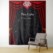 Tenture Parties scintillant noire Infinity Coeur Rideau ro (En situation)