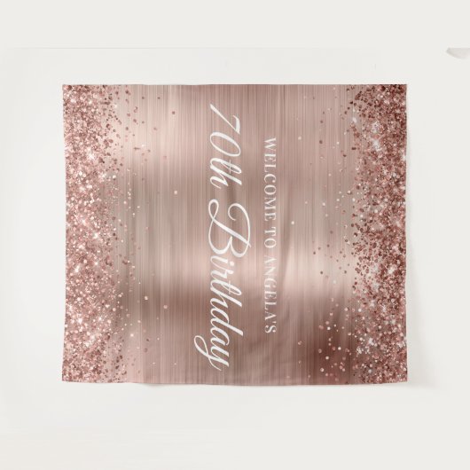 Tenture Parties scintillant or rose et Foil 70e anniversai (Devant (Horizontal))