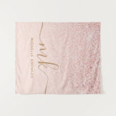 Tenture Parties scintillant or Rose tendance Initiales fan (Devant (Horizontal))