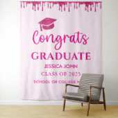 Tenture Parties scintillant rose mignonne Diplôme Photo Bo (En situation)