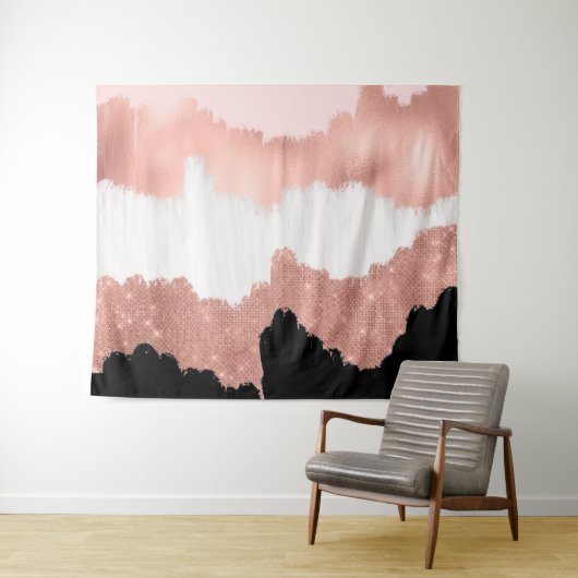 Tenture Parties scintillant rose or Rose moderne fille bro (En situation (horizontale))
