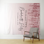 Tenture Parties scintillant Rose or rose  personnalisée (En situation (horizontale))