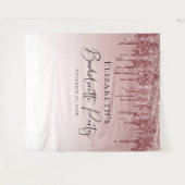 Tenture Parties scintillant Rose or rose  personnalisée (Devant (Horizontal))