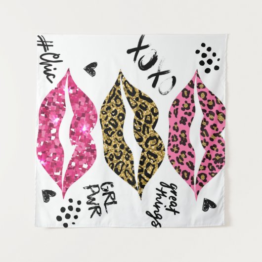 Tenture Parties scintillant typographie impression avec lè (Devant (Horizontal))