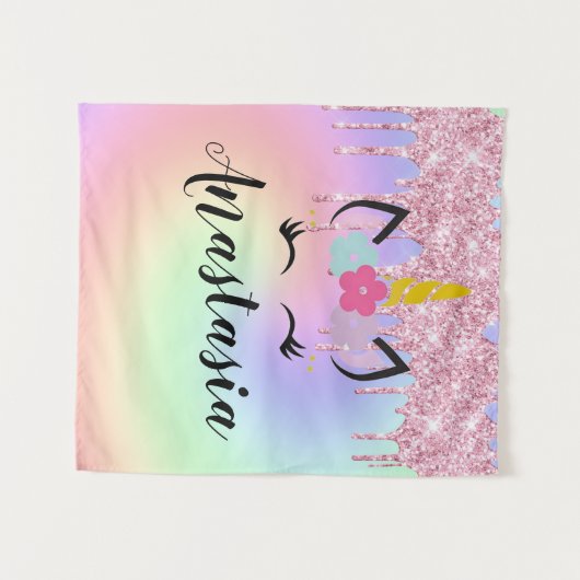 Tenture Parties scintillant Unicorn Drift Personnalisé Omb (Devant (Horizontal))