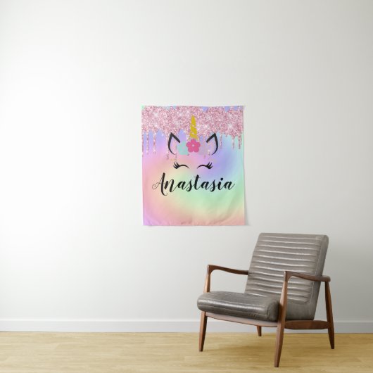 Tenture Parties scintillant Unicorn Drift Personnalisé Omb (En situation)