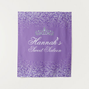 Tenture Parties scintillant violet léger Sweet 16 Arrière-