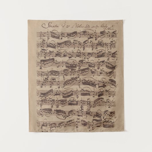 Tenture Partitions anciennes manuscrit de Bach (Devant)