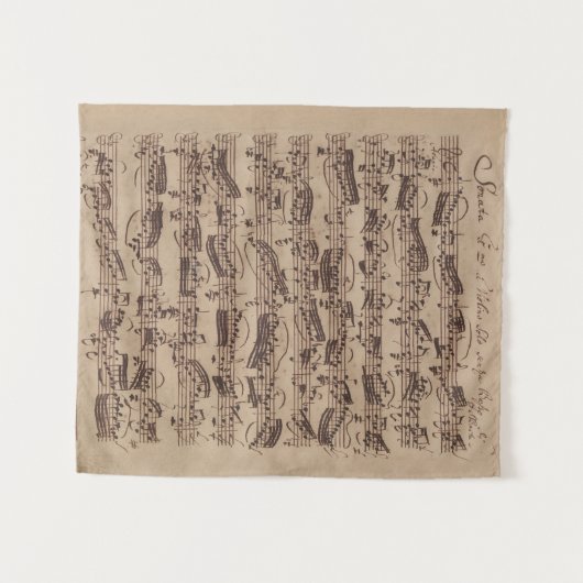 Tenture Partitions anciennes manuscrit de Bach (Devant (Horizontal))