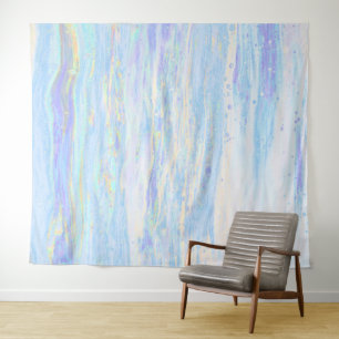 Tenture *~* Pastel Art Abstrait Bleu clair Turquoise Blanc