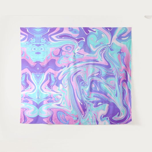 Tenture Pastel Blue & Purple Marble Texture liquide (Devant (Horizontal))