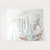 Tenture Pastel Coral Turquoise Foliage Mariage Fond photo (Devant (Horizontal))