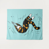 Tenture Pastel Goth Chat Skeleton (Devant (Horizontal))